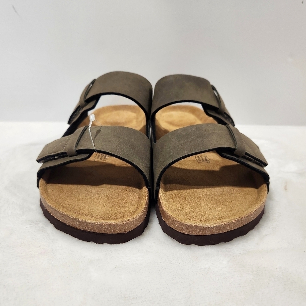 Cushionaire Lynx Cork Suede Velcro Brown Footbed Sandal Men's Size 10 NWOT - Picture 5 of 14